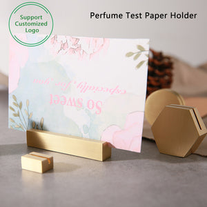 
                  
                    Brass Perfume Test Paper Clip Holder Support customized Logo
                  
                